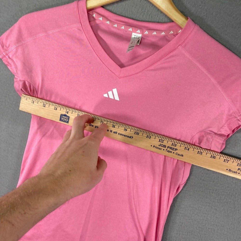 adidas Pink V-Neck Short Sleeve Tee - Picture 5 of 8